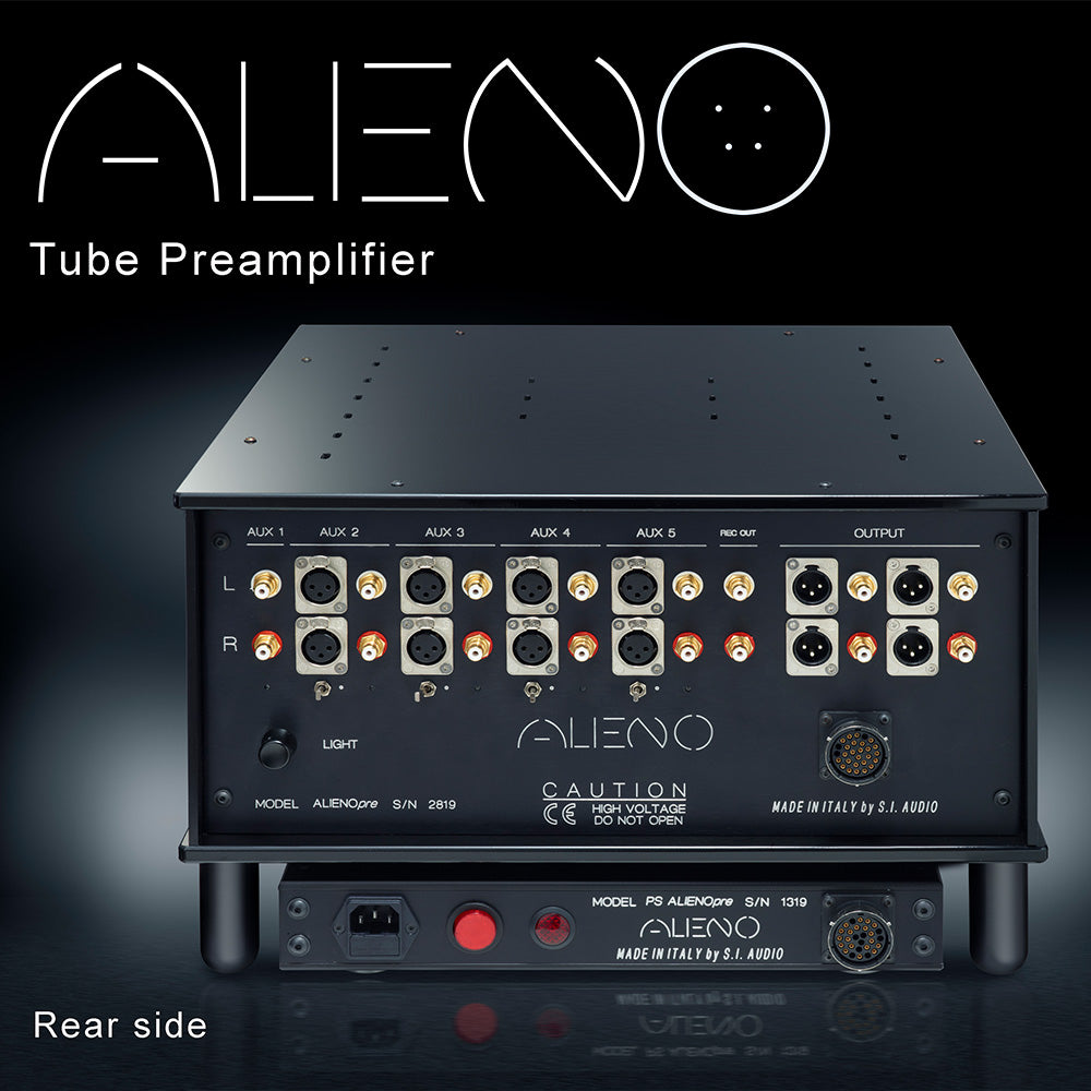 Alieno Line Stage Preamplifier MKII (ECC82-6H30), twin chassis with lithium battery power supply